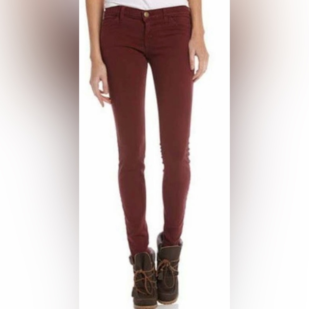 Current Elliot The Ankle Skinny in Garnet